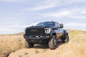 GMC Sierra 3500 Front Bumper - DV8 Offroad - Spec Series - Micro-texture black powder coat with satin black accents - `20-`23
